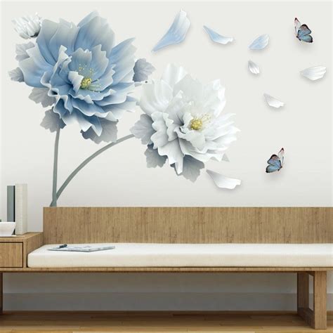 Butterfly wall decals, 24 pcs 3d butterfly removable mural stickers wall stickers decal wall decor for home and room decoration (multicolored) 4.5 out of 5 stars 4,565 $6.99 $ 6. Large White Blue Flower Lotus Butterfly Removable Wall Stickers 3D Wall Art Decals Mural Art for ...