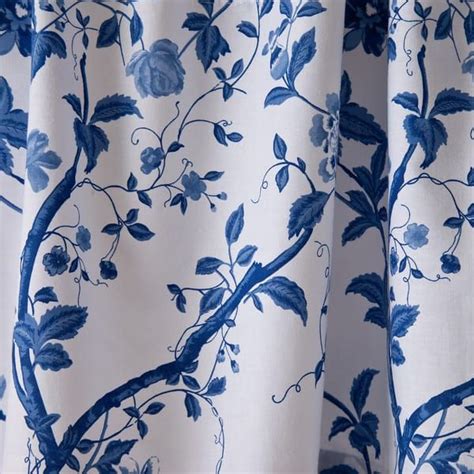 Laura Ashley Charlotte Blue Floral Shower Curtain 72 X 72 Bed Bath