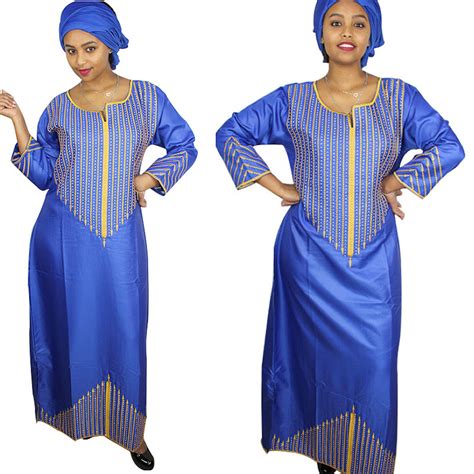 African Cloth For Womenlong Kaftan Dress Traditional Embroidery X21186