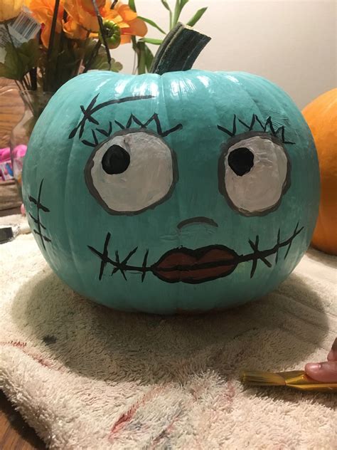 How To Paint Sally On A Pumpkin The Cake Boutique