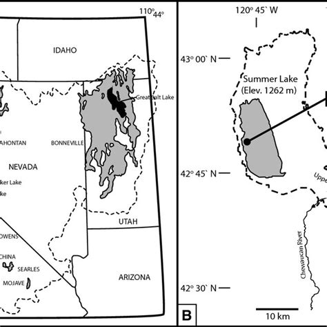 A Map Of The Extent Of Great Basin Lake Systems Major Pleistocene