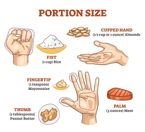 Portion Size Hand Stock Vectors Istock