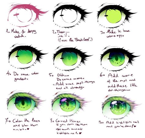 How To Draw Anime Eyes Digitally Eyes Coloring Tutorial