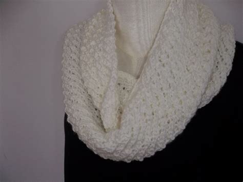 Cream Knit Infinity Scarf Crocheted Scarf T For Her