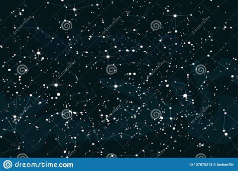 Cartoon Space Background With Bright Stars Night Starry