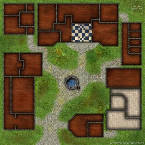Clean Mansion Yard Battlemap For DnD Roll By SavingThrower Dnd Dungeons And Dragons