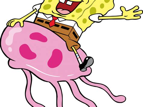 Jellyfish Clipart Spongebob Spongebob On A Jellyfish Transparent