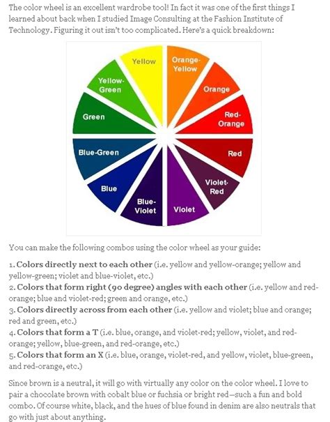 Color Wheel Clothing Chart