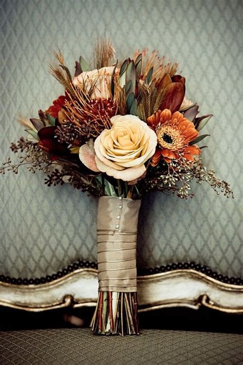 Fall pumpkin wedding ideas | pumpkin spice up your fall wedding. Picture Of Stunning Fall Wedding Bouquets