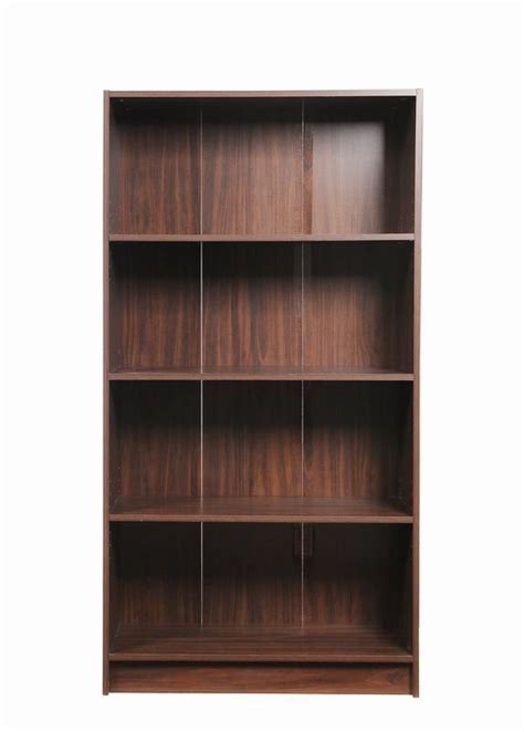 Fatorri 8 cube storage organizer bookshelf, rustic wood cubby bookcase, industrial horizontal long shelf for livingroom. Essentials 3 4 Tier Cube Walnut Bookcase Display Shelving ...