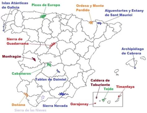 Parques Nacionales De España Mapa Mapa De Rios