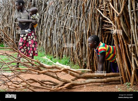 Uganda Karamoja Kaabong Karamojong Tribe Lochom Village Woman With