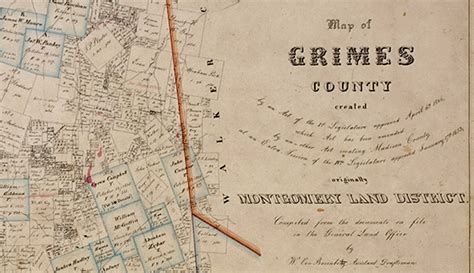 Map Of Grimes County 1858 Bullock Texas State History Museum State