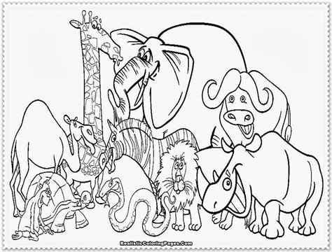 Cute Zoo Animals Coloring Pages High Resolution