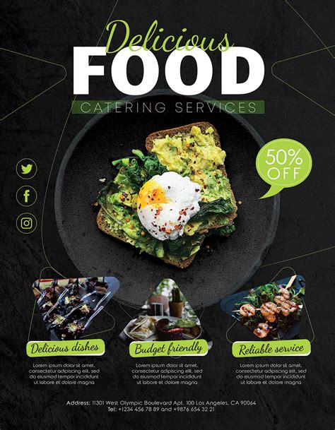 Free Catering Service Flyer Template PSD AI