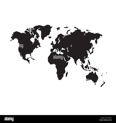 Black Map Of The World Silhouette Vector Illustration Stock Vector