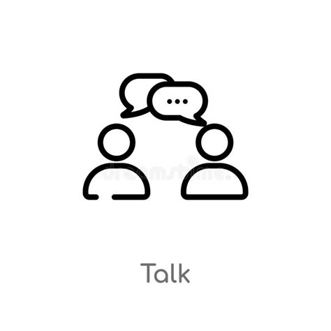 Outline Talk Vector Icon Isolated Black Simple Line