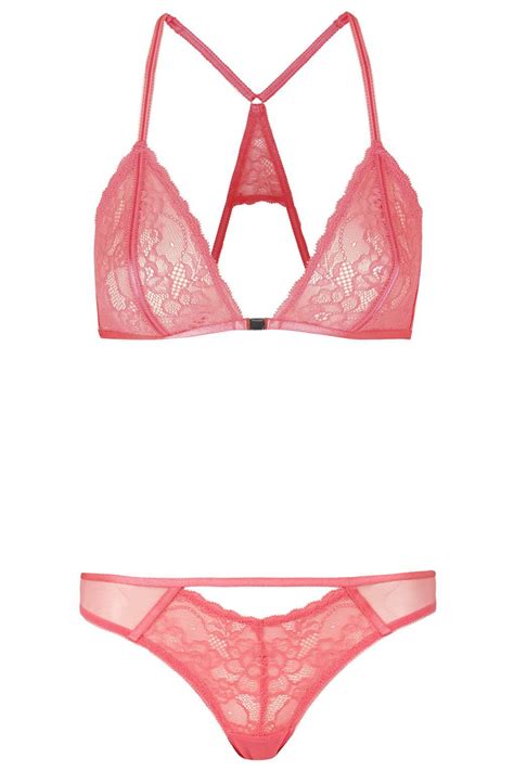 Lace Triangle Bra And Brazilian Knickers New In This Week