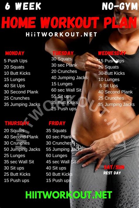 6 Week Workout Plan For Body Shaping At Home