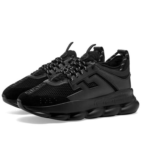 Versace Leather Chain Reaction Sneakers in Black for Men ...