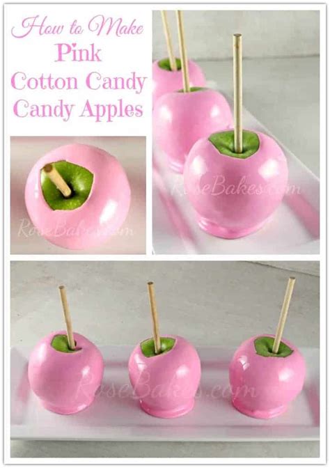 How To Make Soft Pink Cotton Candy Candy Apples Rose Bakes
