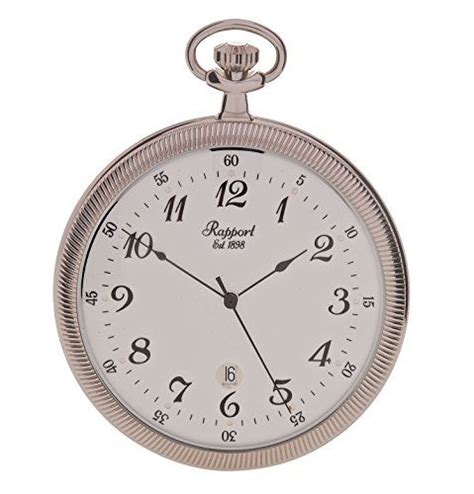 Rapport Vintage Pocket Watch With Chain Classic Oxford Open Face Pocket