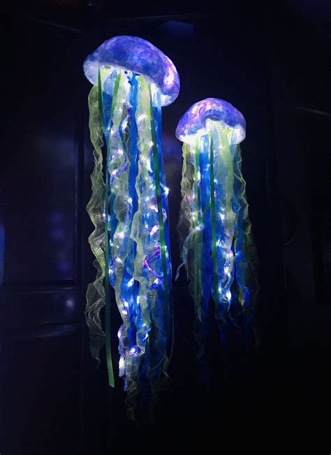 Light Up Hanging Jellyfish Lantern With Remote Whimsical Etsy Sea