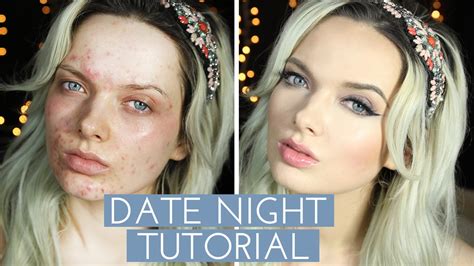 acne coverage date night make up tutorial mypaleskin youtube