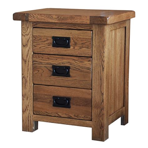 country oak bedside table  drawers realwoods