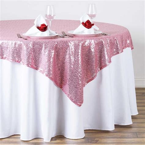 X Sequin Pink Glitz Tablecloth Overlay Ready To Ship SALE By DESIGNERSHINDIGS On Etsy Pink