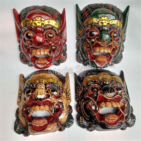 Kayu Hiasan Dinding Barong Bomo Bali Mask Wall Decoration Cm Wood