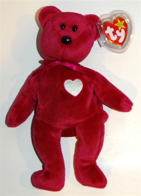 Ty Beanie Baby Mint Valentina In Red Bear With Errors Rare Retired