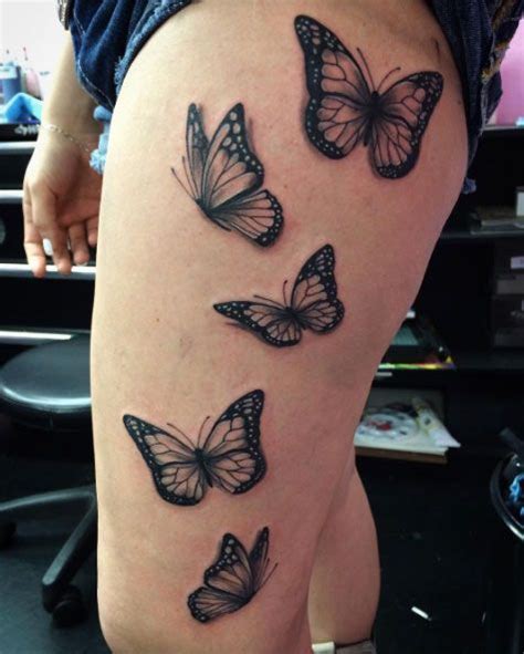 Large Butterfly Thigh Work By Bw More Realistic Butterfly Tattoo
