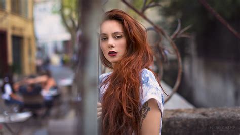 Wallpaper Face Women Outdoors Redhead Model Long Hair Reflection
