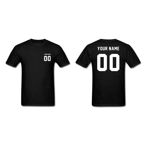 Custom Personalized Mens Cotton T Shirt Name And Number Print Front And