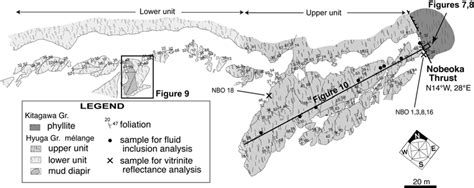 A Sketch Of Horizontal Exposure Of The Nobeoka Thrust And Shear Zone