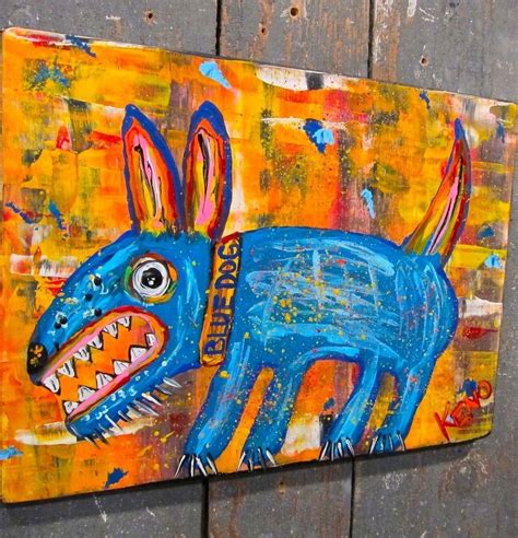Blue Dog~maine Folk Art Outsider~coastwalker Art Art Inspiration