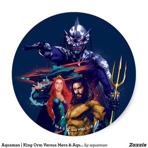 The Aquaman And Other Characters Are Depicted In This Circular Sticker
