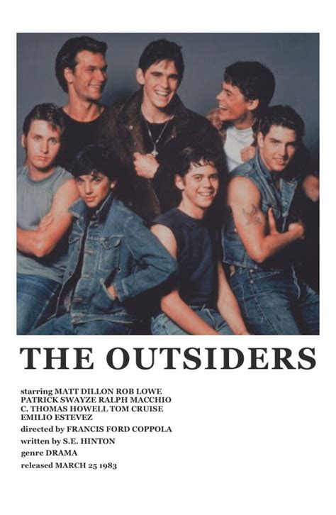 The Outsiders Movie Poster In 2021 Outsiders Movie The Outsiders Movie Posters