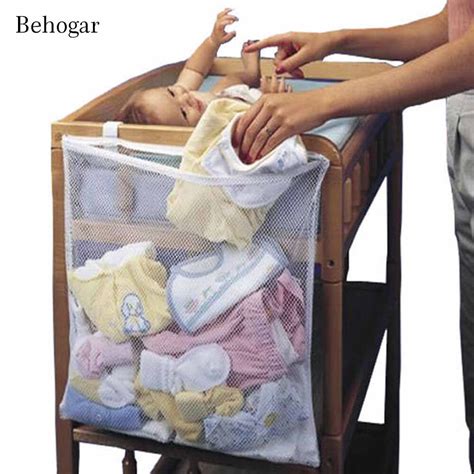 Behogar Universal Big Capacity Mesh Hanging Over Bed Baby Diaper Nappy