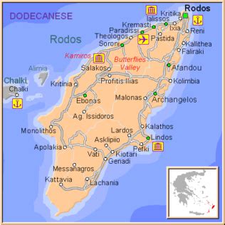 Interacive Maps Of Rhodes Resorts Villages And Towns