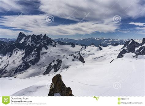 The Beautiful Majestic Scenery Of The Mont Blanc Massif Alps Stock