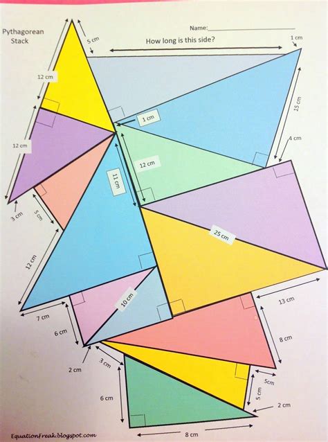 I planned to allow 10 minutes for students to ask questions & make progress on the triangle pile up. http://equationfreak.blogspot.nl/search/label/Pythagorean Theorem | Тригонометрия, Уроки ...