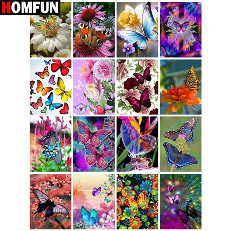 Homfun Full Squareround Drill 5d Diy Diamond Painting Flower Color