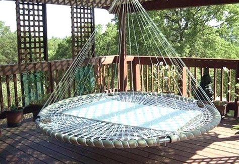 Outdoor Porch Bed Swing Round Outdoor Swing Bed Trampoline Hanging Bed