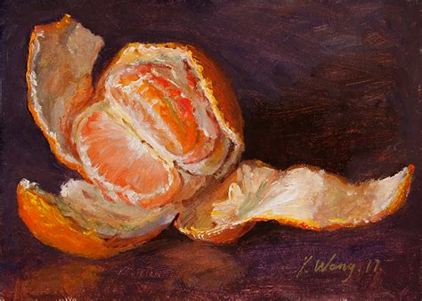 Wang Fine Art A Peeled Mandarin Orange Still Life Painting A Day