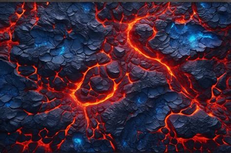 Premium Ai Image Blue And Red Lava Texture Background Glowing Lava