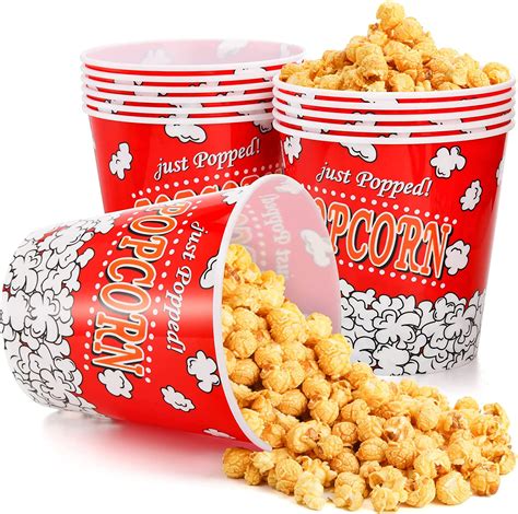 Nicunom 12 Pack Plastic Popcorn Containers Retro Style Reusable