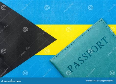 On The Flag Of The Bahamas Is A Passport Stock Photo Image Of Bahamas