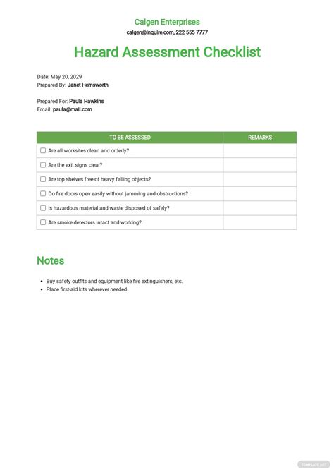 Professional Ppe Hazard Assessment Form Template Word Sample Images